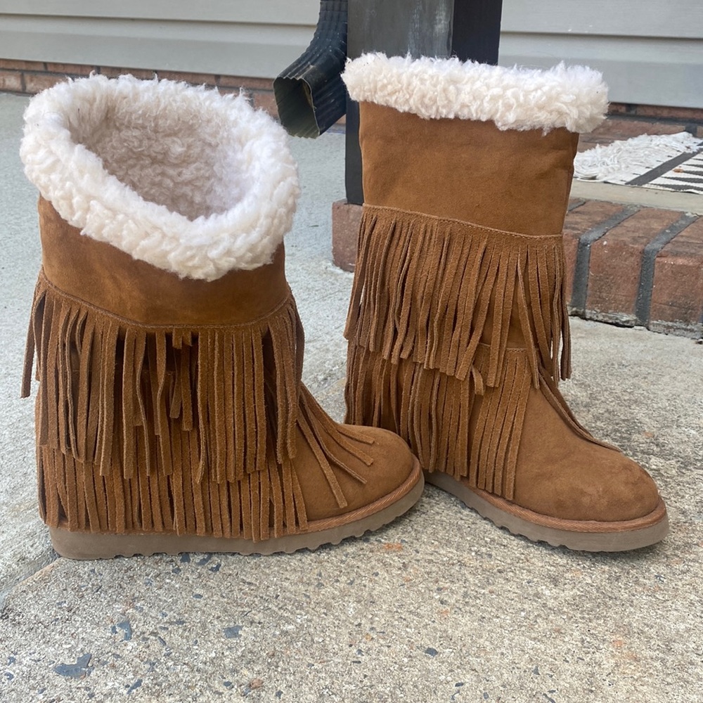 Madden Girl Fringe Wedge Boot